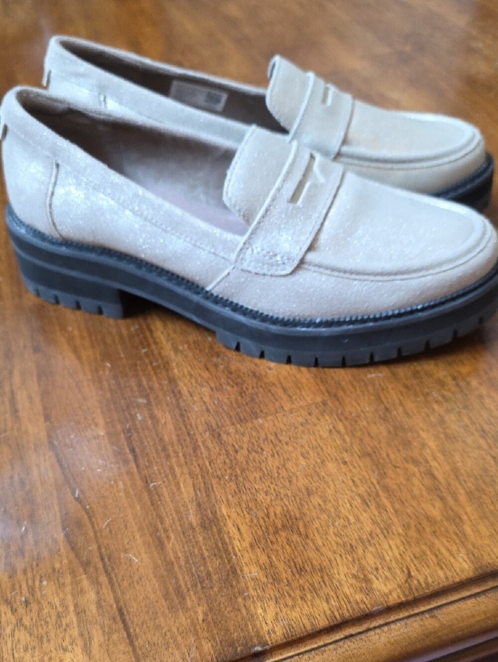 TOMS NWOT Women's Cara Shimmer Casual Preppy Penny Loafers Sz 9 - Picture 10 of 11